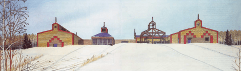 Early rendering for the school (courtesy of Bruce Koliger)