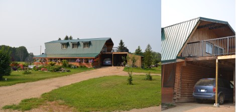Contemporary log home on East Prairie Settlement