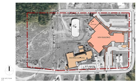 Site plan of Gift Lake Replacement School. Image used with permission by Group2 Architecture and Interior Design
