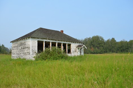 Early one-room school at East Prairie Settlement