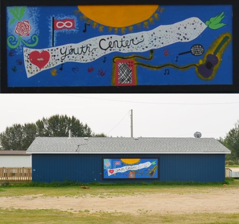 Gift Lake Youth Centre and mural (above)
